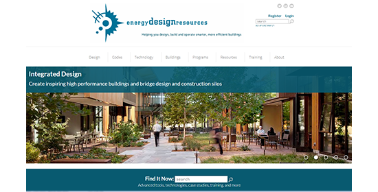 Screenshot of Energy Design Resources website